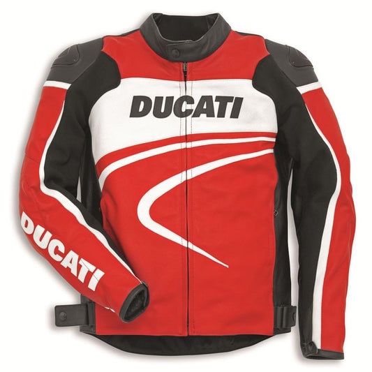 ducati corse motorbike racing leather jacket