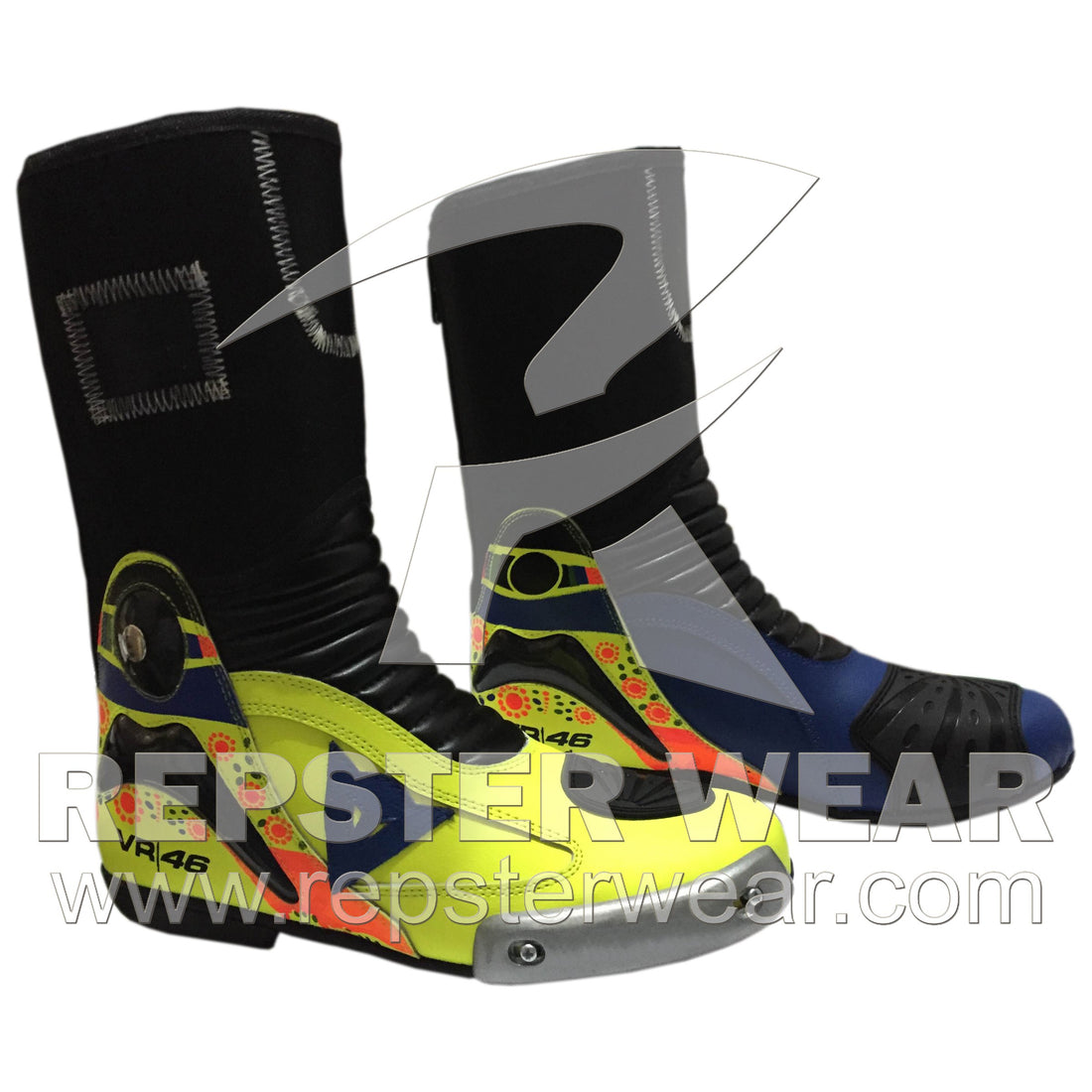 Valentino Rossi Motorbike Racing Leather Boots 2014