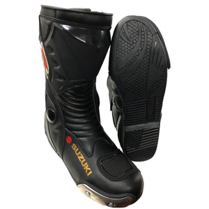 Suzuki GXSR Motorbike Boot - Black - Motorcycle Racing Leather Boot
