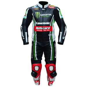 Tom Sykes Kawasaki Ninja Motorbike Racing Leather Suit- Two Piece - Repsters